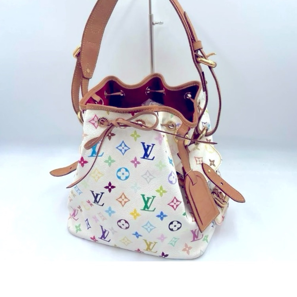 Louis Vuitton White Monogram Multicolore Canvas Petit Noé